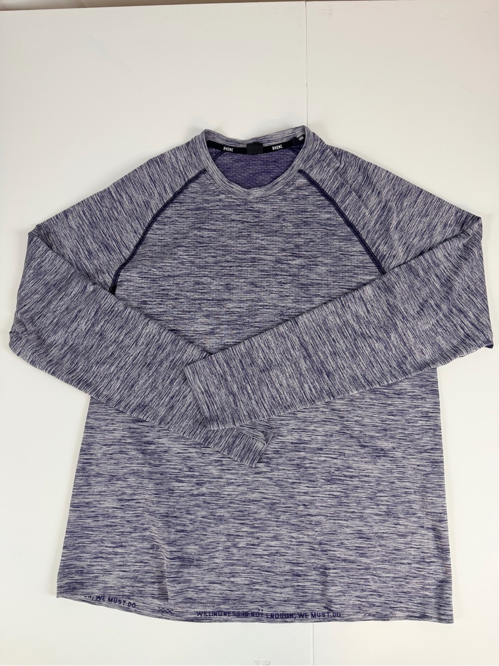 Rhône Heathered Purple Long Sleeve Crew Neck Shirt